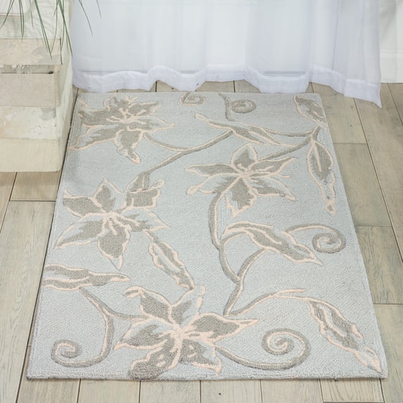 Nourison Fantasy Transitional Aqua 2'6" x 4' Area Rug, (3x4)