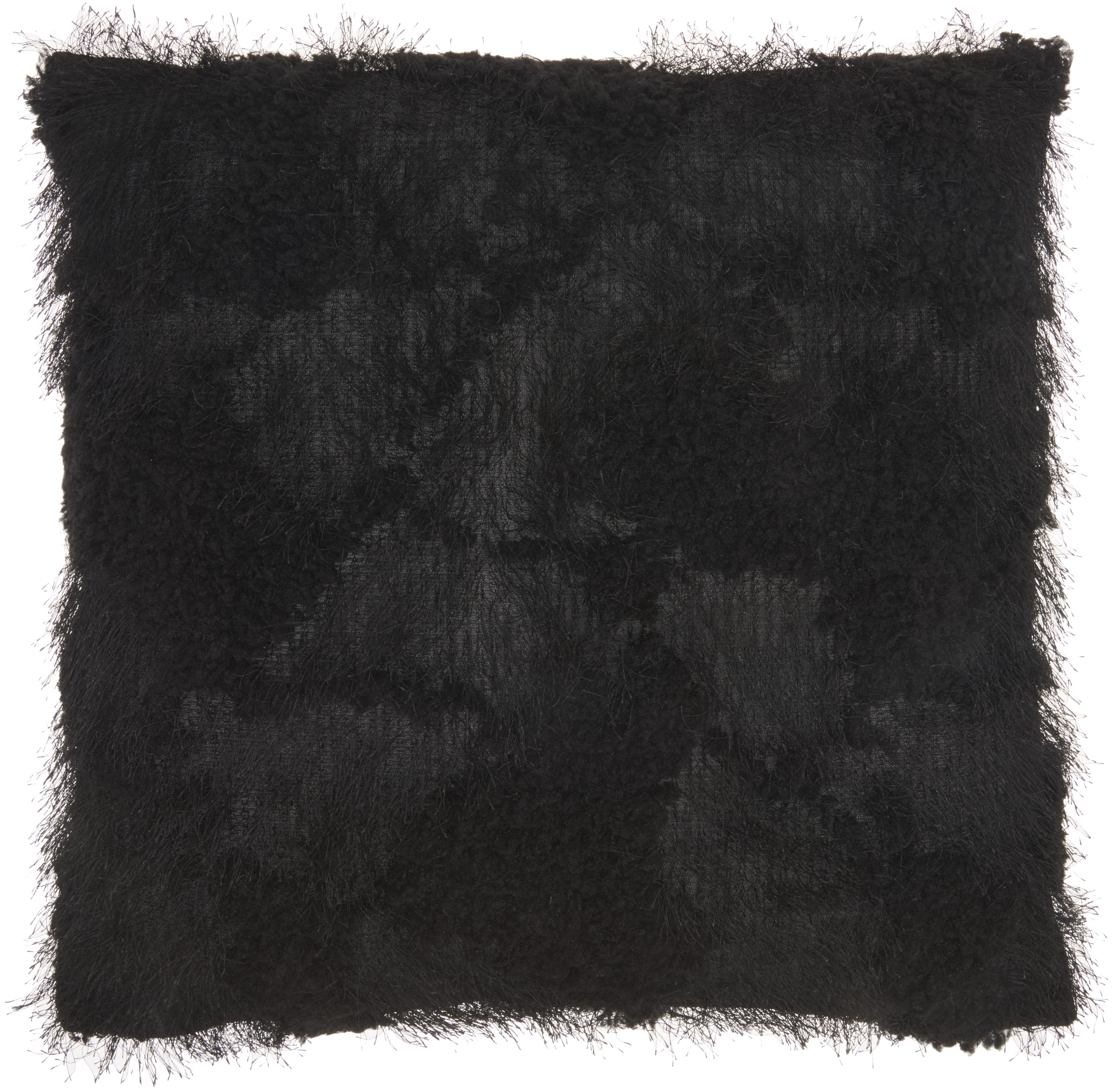 Nourison Faux Fur Poly Faux Fur Shag Black 18