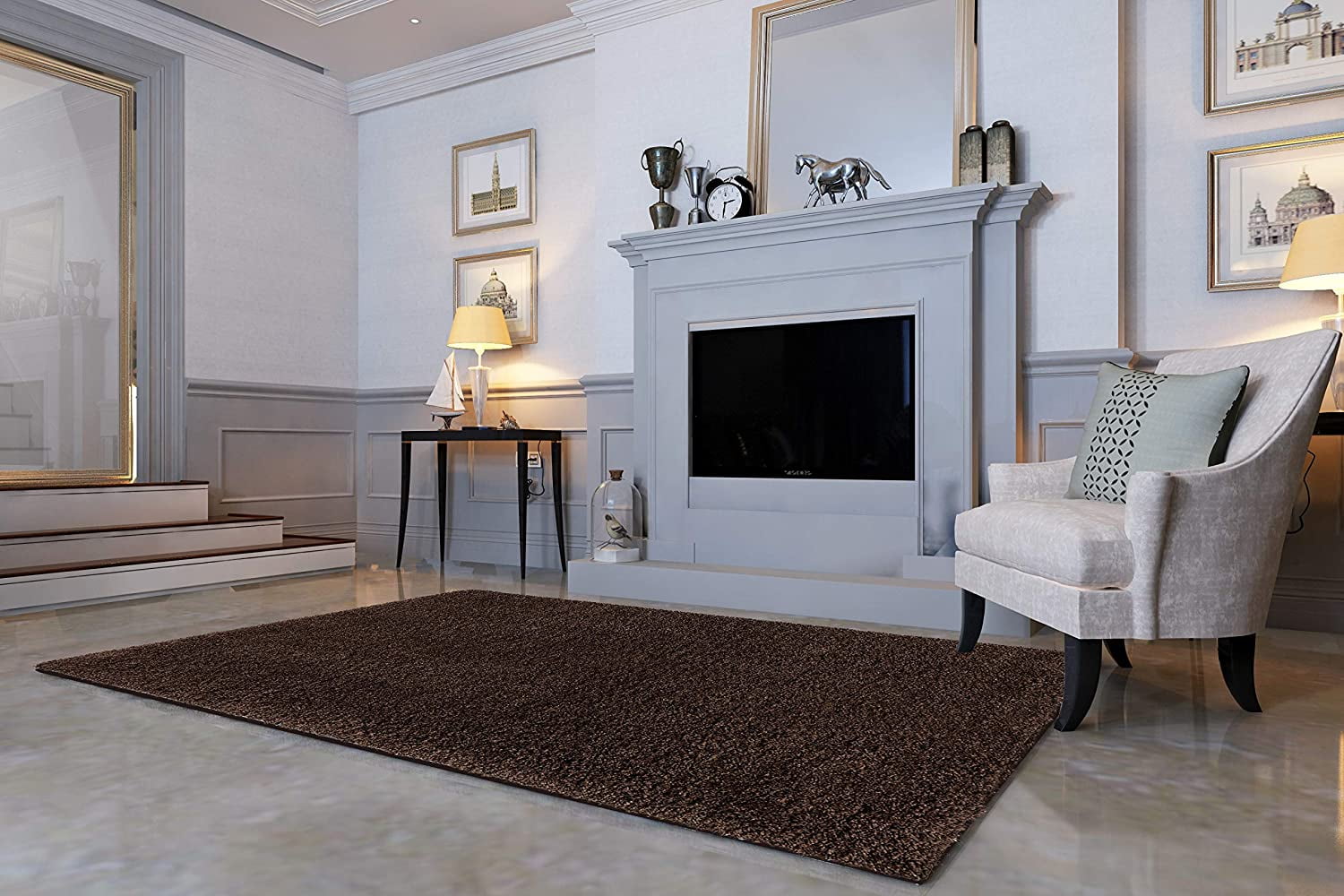 Nourison Feather Soft Contemporary Ivory Blue Area Rug