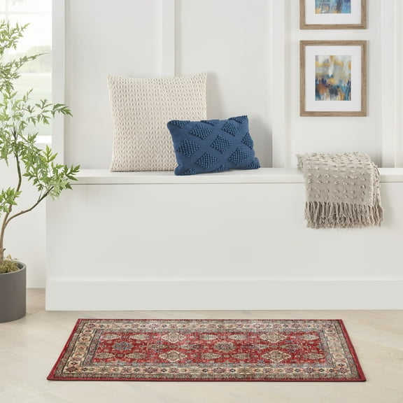 Nourison Fulton Persian Red 1'10" x 5' Area Rug, (2x5)