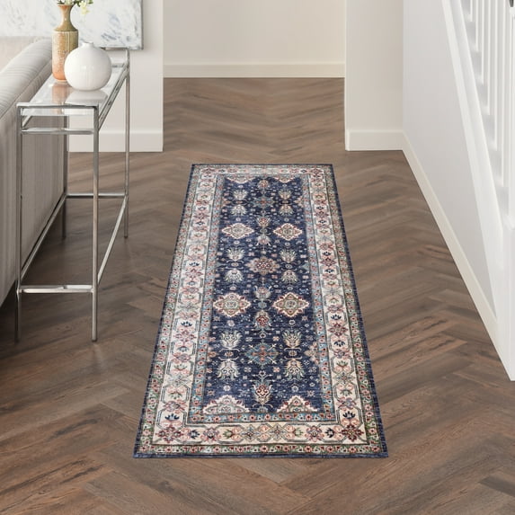 Nourison Fulton Vintage Navy 2'3" x 7'6" Area Rug, (2x8)