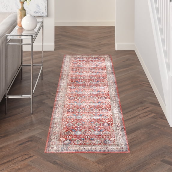 Nourison Fulton Vintage Red 2'3" x 7'6" Area Rug, (2x8)