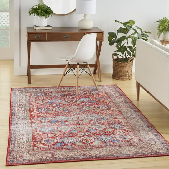 Nourison Fulton Vintage Red 5' x 7' Area Rug, (5x7)