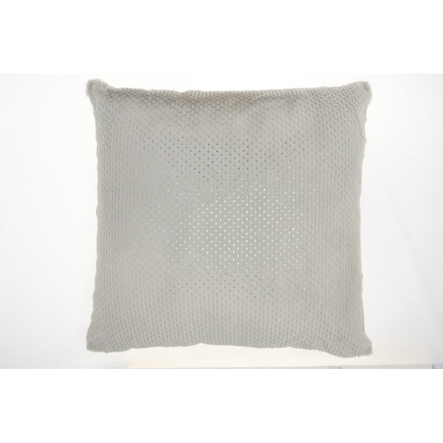 Nourison Fur Lt Grey Decorative Throw Pillow , 1'10" x 1'10"