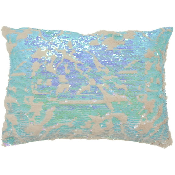 Nourison Fur Multicolor Decorative Throw Pillow , 14" x 20"