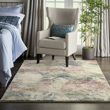 Nourison Fusion Abstract Cream/Multi 5'3" x 7'3" Area Rug, (5x7)