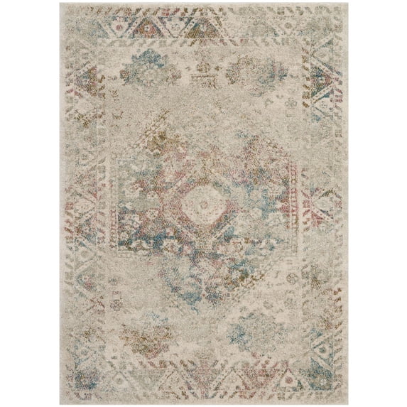 Nourison Fusion Boho Medallion Indoor Rug Cream 5'3" x 7'3"