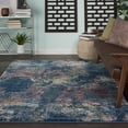thumbnail image 1 of Nourison Fusion Low-pile Shag Abstract Blue Multi Colored Area Rug, 1 of 10