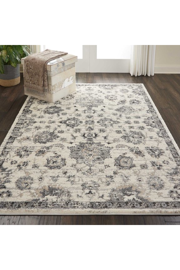 Fusion Persian Cream/Grey 5'3" x 7'3" Area Rug, (5x7)
