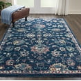 thumbnail image 1 of Nourison Fusion Vintage Bordered Navy/Pink Area Rug, 1 of 8