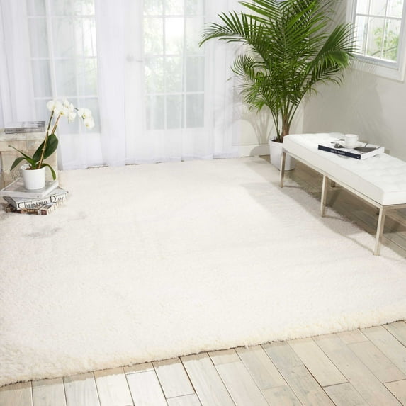 Nourison Galway Solid Ivory 5' x 7' Area Rug, (5x7)
