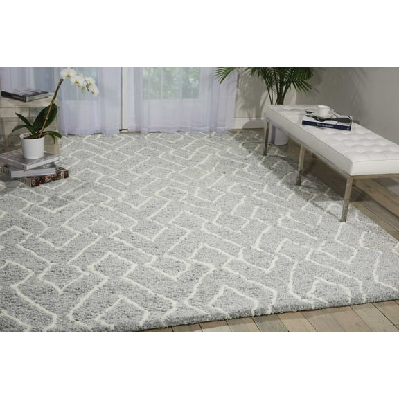 Nourison Galway Trellis Slate/Ivory 7'6" x 9'6" Area Rug, (8x10)