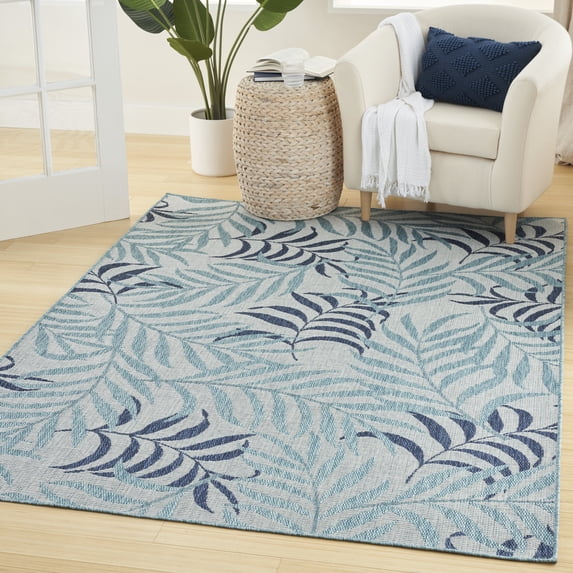 Nourison Garden Oasis Indoor/Outdoor Blue 4' x 6' Area Rug (4x6)