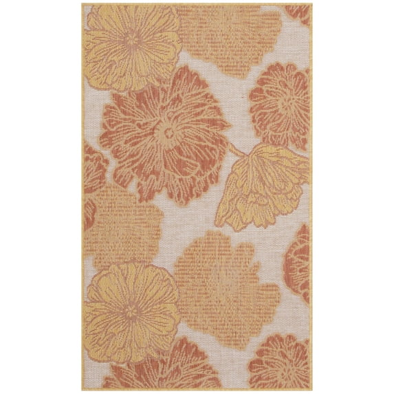 Nourison Garden Oasis Floral Flatweave Indoor Outdoor Rug Coral 3' x 5'