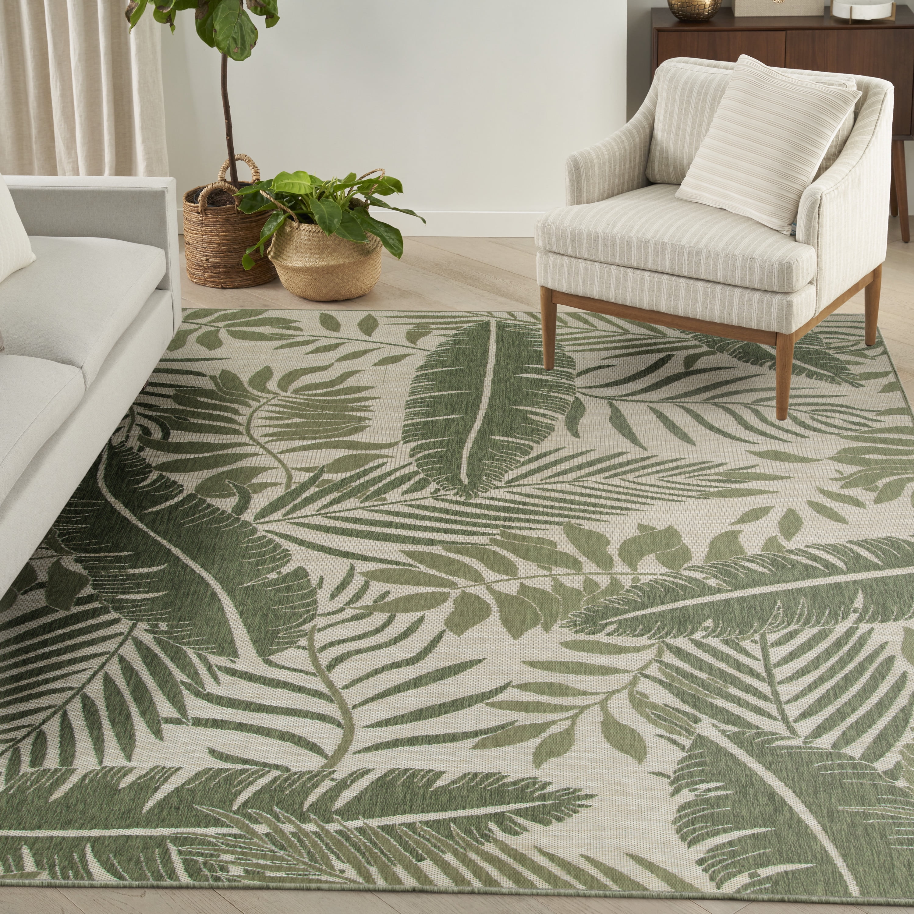 Landscape products × noma.t.d rug Nourison Garden Oasis Indoor/Outdoor Ivory Green 9' x 12' Area Rug