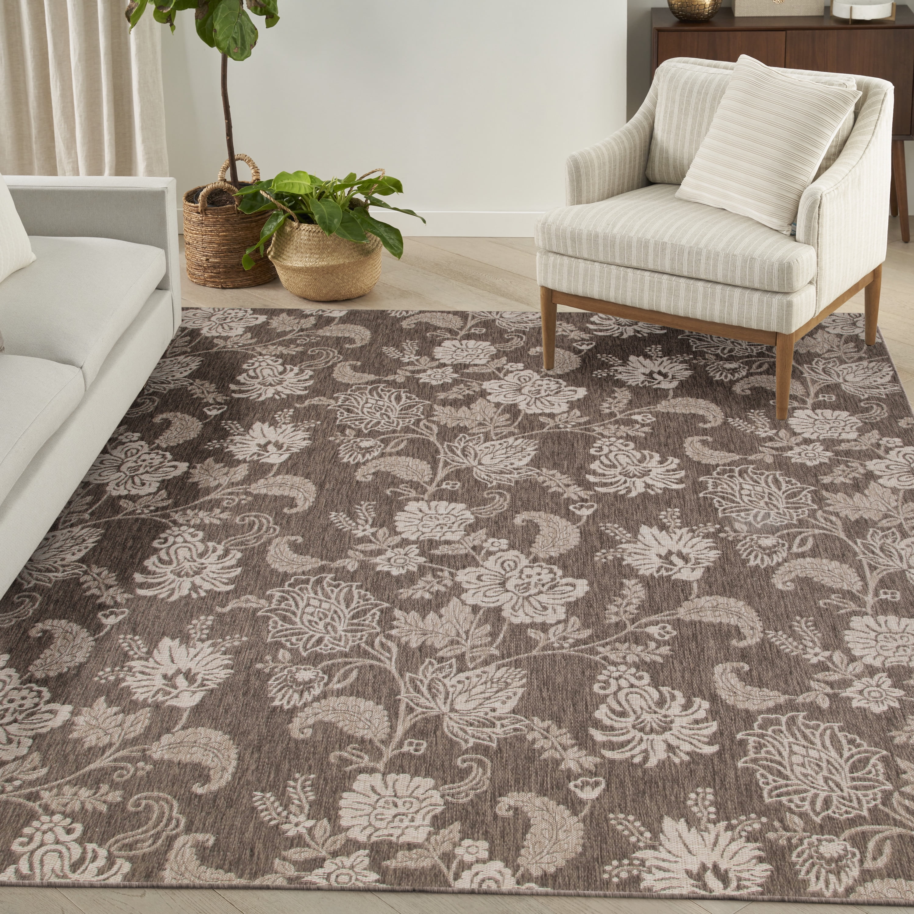Nourison Garden Oasis Indoor/Outdoor Mocha 8' x 10' Area Rug (8x10 ...