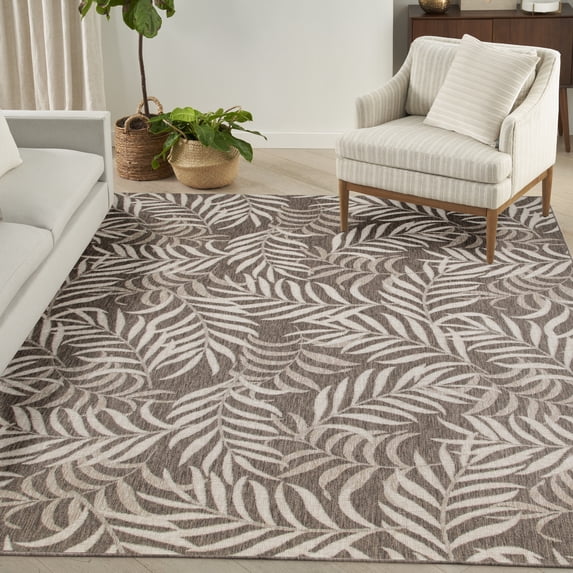 Nourison Garden Oasis Indoor/Outdoor Mocha 8' x 10' Area Rug (8x10)