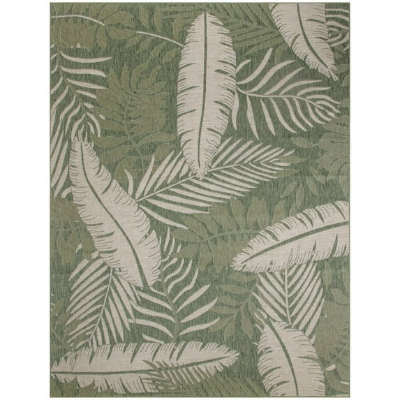 Nourison Home Garden Oasis 10' x 14' Green Ivory Outdoor Rug
