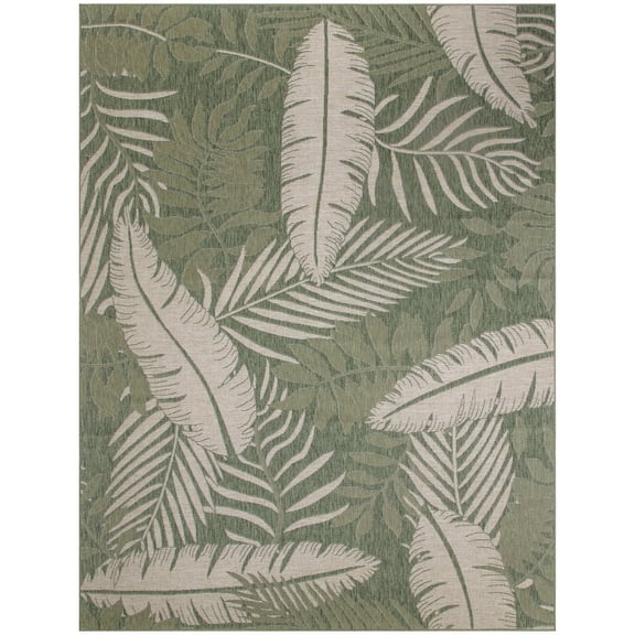 Nourison Home Garden Oasis 10' x 14' Green Ivory Outdoor Rug