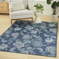 thumbnail image 1 of Nourison Garden Oasis Indoor/Outdoor Navy 5' x 7' Area Rug (5x7), 1 of 10