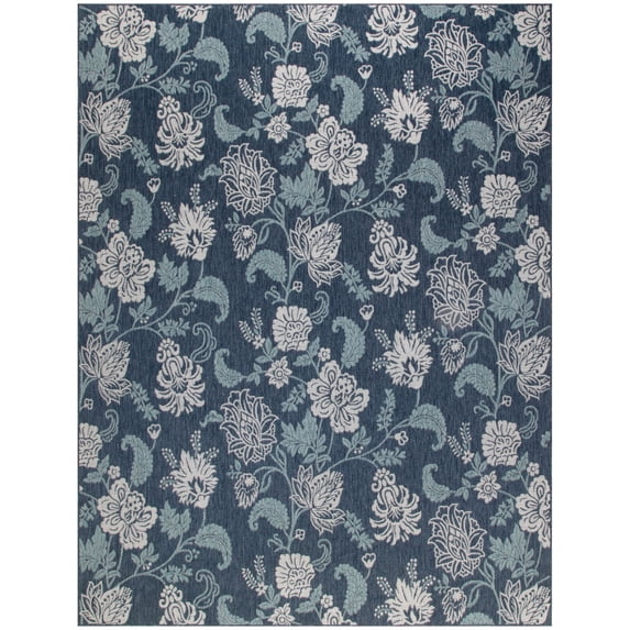Nourison Garden Oasis Flatweave Outdoor Rug Navy 8' x 10'