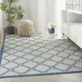 thumbnail image 1 of Nourison Garden Party Indoor/Outdoor Traditional Trellis Ivory Blue 7' x 10' Area Rug, (7' x 10'), 1 of 10