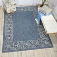 thumbnail image 1 of Nourison Garden Party Indoor/Outdoor Transitional Bordered Denim 9'6" x 13' Area Rug, (10' x 13'), 1 of 7