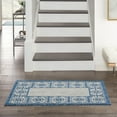 thumbnail image 1 of Nourison Garden Party Indoor/Outdoor Transitional Bordered Ivory Blue 2'2" x 3'9" Area Rug, (2' x 4'), 1 of 8