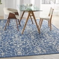 thumbnail image 1 of Nourison Garden Party Indoor/Outdoor Transitional Damask Denim 7' x 10' Area Rug, (7' x 10'), 1 of 10