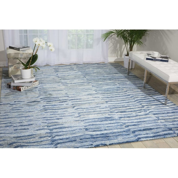 Nourison Gemstone Modern Abstract Lapis 8'6" x 11'6" Area Rug, (9' x 12')