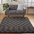 thumbnail image 1 of Nourison Geometric Shag Tribal Charcoal 5'3" x 7'3" Area Rug, (5x7), 1 of 9