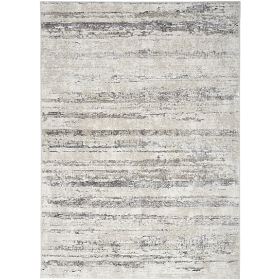 Nourison Glam Modern Distressed Indoor Area Rug Cream Grey 3'11" x 5'11"