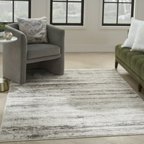 Nourison Glam Abstract Cream Grey 5'3" x 7'3" Area Rug (5x7)