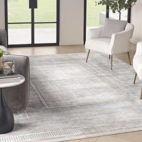 Nourison Glam Abstract Ivory Multicolor 9' x 12' Area Rug (9x12)