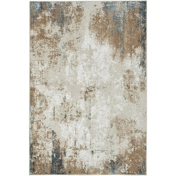 Nourison Glam Abstract Taupe/Multi 5'3" x 7'3" Area Rug, (5x7)