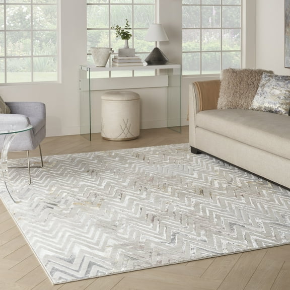 Nourison Glam Chevron Multicolor 9' x 12' Area Rug (9x12)