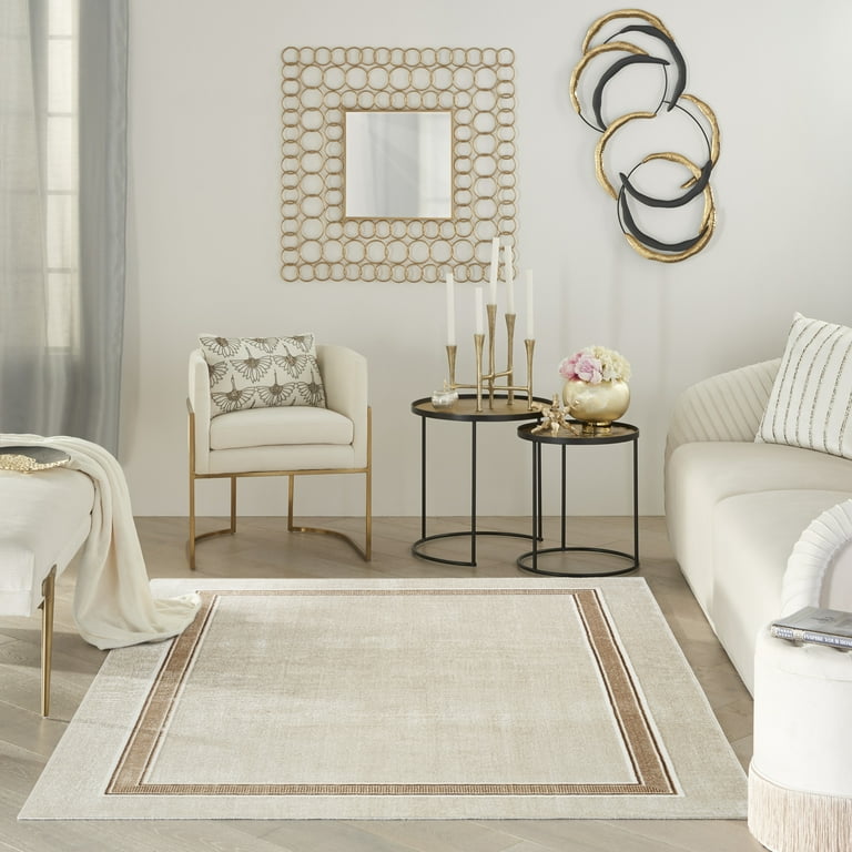 Beautiful Nourison Abstract Glam Geometric Ivory Cream Area Rug, 5
