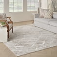 thumbnail image 1 of Nourison Glam Geometric Ivory/Grey 9' x 12' Area Rug (9x12), 1 of 9