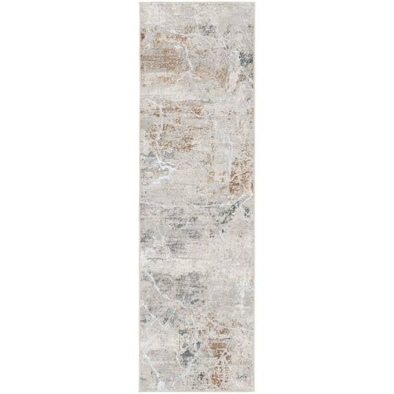 Nourison Glam Modern Vintage Indoor Area Rug Grey Multicolor 2'3" x 7'6"