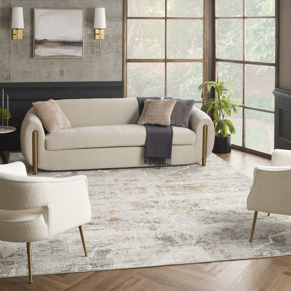 Nourison Glam Modern Grey Multicolor 9' x 12' Area Rug (9x12)