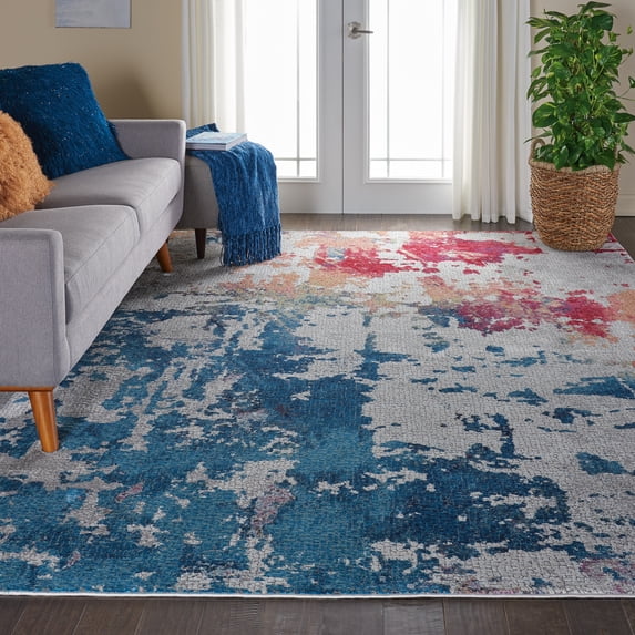 Nourison Global Vintage Abstract Multicolor 8'10" x 11'10" Area Rug, (9x12)