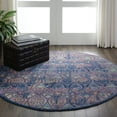 thumbnail image 1 of Nourison Global Vintage Boho Navy/Multicolor 6' x ROUND Area Rug, (6' Round), 1 of 8