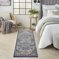 thumbnail image 1 of Nourison Global Vintage Bordered Traditional Ivory Navy 2' x 6' Area Rug, (6' Runner), 1 of 7