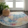 thumbnail image 1 of Nourison Global Vintage Distressed Ivory/Multicolor 6' x ROUND Area Rug, (6' Round), 1 of 8