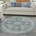thumbnail image 1 of Nourison Global Vintage French Country Ivory Light Blue 6' x ROUND Area Rug, (6' Round), 1 of 8