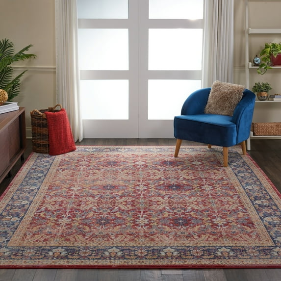 Nourison Global Vintage Oushak Red 7'10" x 9'10" Area Rug, (8' x 10')