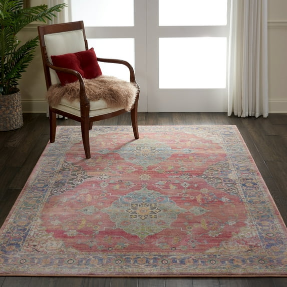 Nourison Global Vintage Persian Multicolor 4' x 6' Area Rug, (4x6)