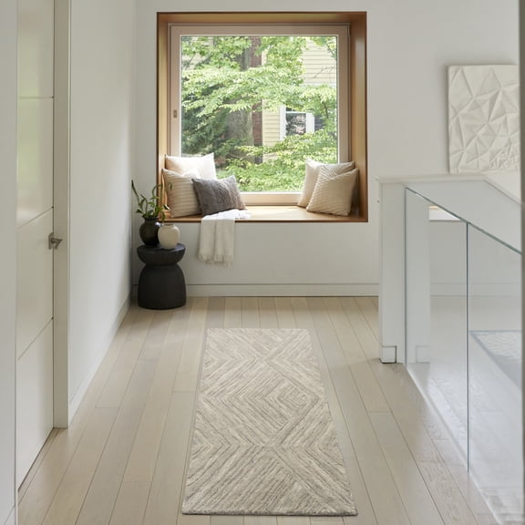 Nourison Graceful 2'3" x 7'6" Grey Modern Indoor Rug