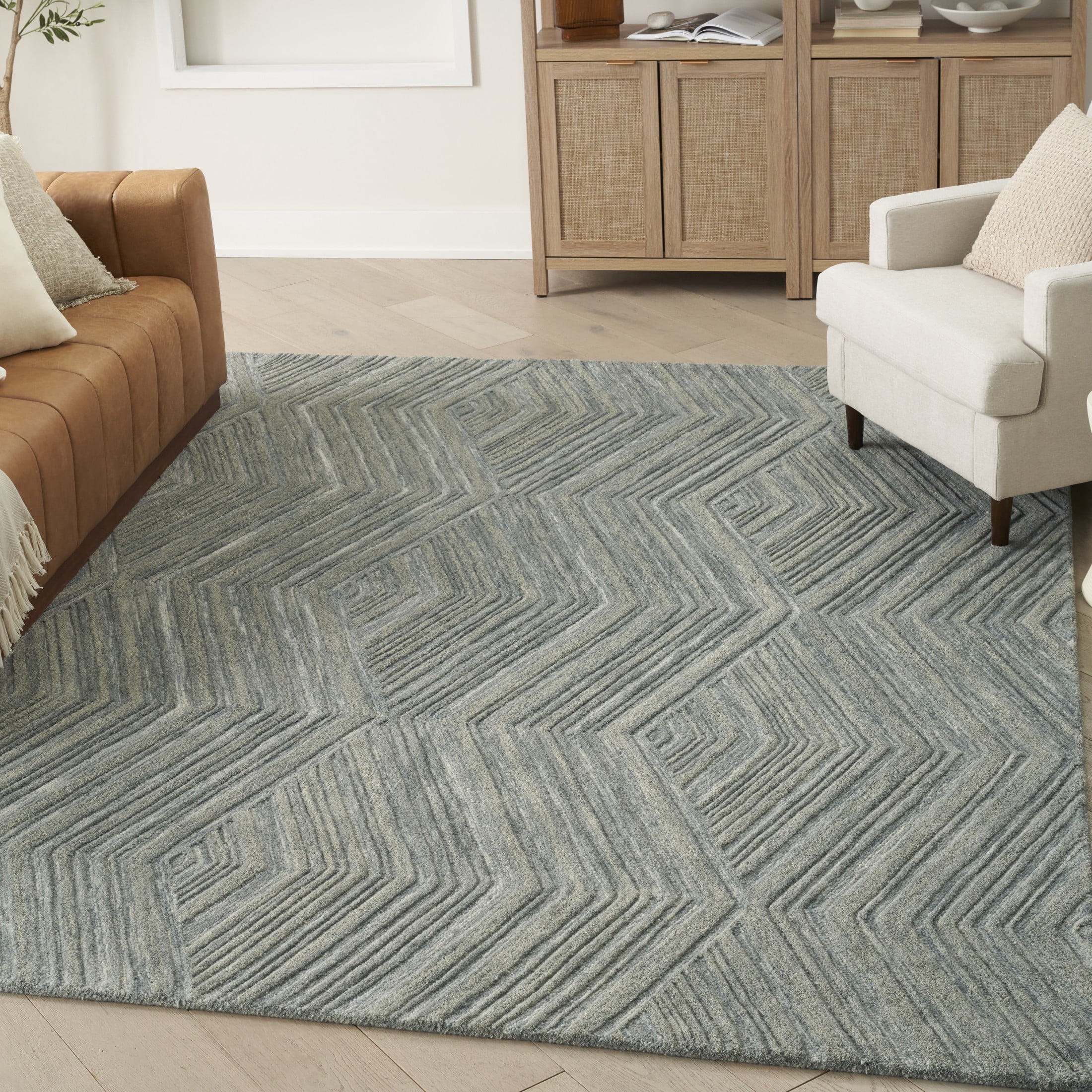 Nourison Graceful 7'9" x 9'9" Blue Modern Indoor Rug