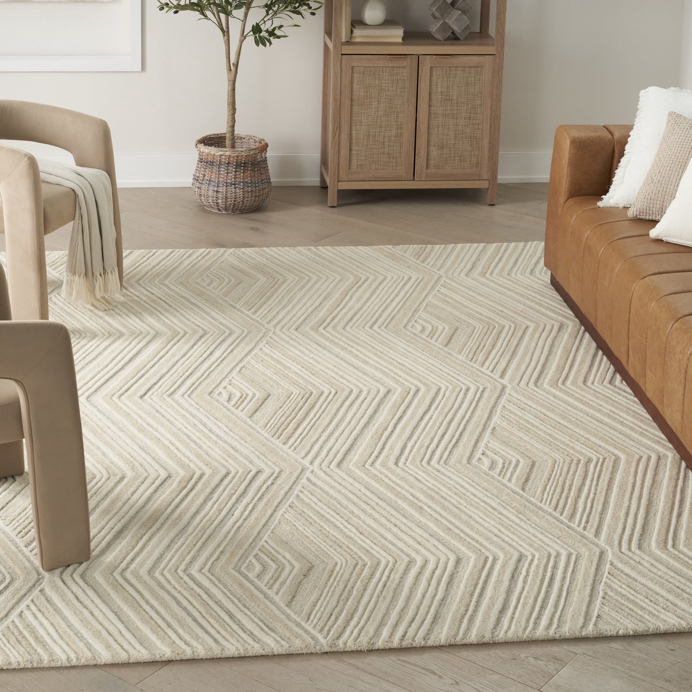 Nourison Graceful 7'9" x 9'9" Ivory Modern Indoor Rug